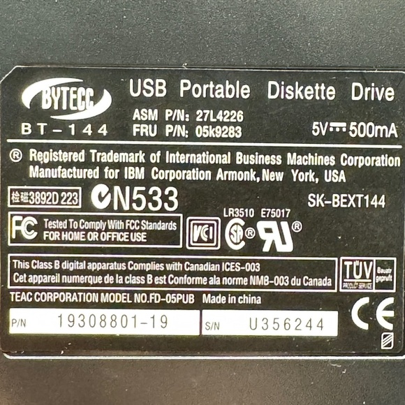 💾 Vintage Bytecc Slim USB External Floppy Disk Drive w/ Box & CD – Untested - Picture 6 of 8